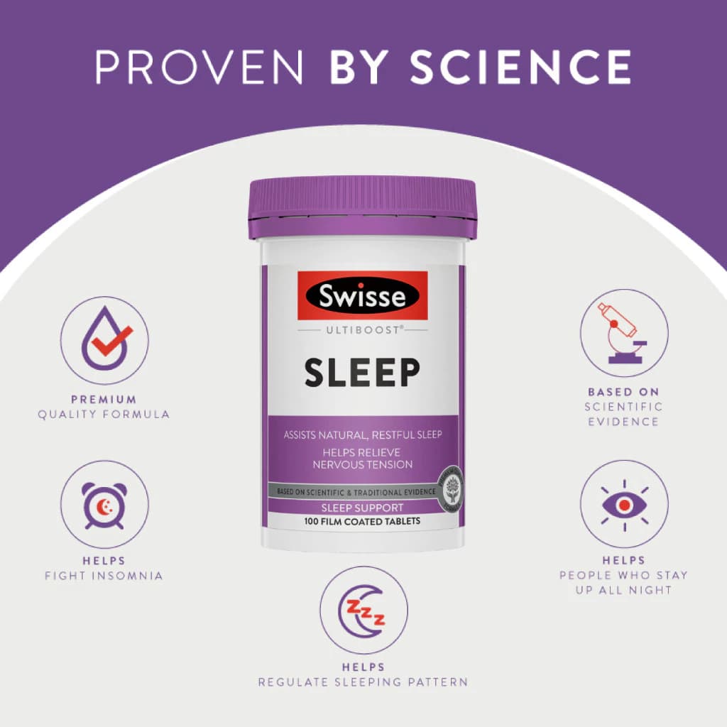 Swisse Sleep สมุนไพรช่วยการนอน ขวดใหญ่100เม็ด EXP10/2028 รูปที่ 9