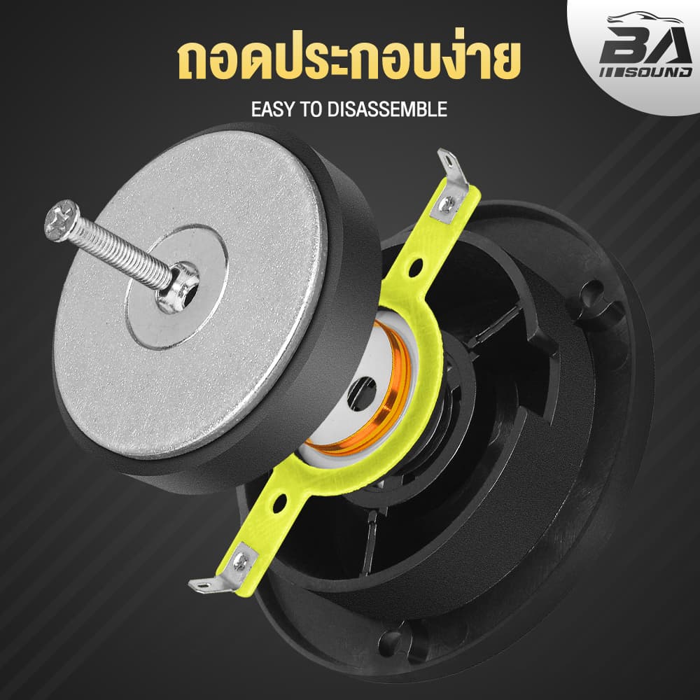 BA SOUND ชุดลำโพง 6.5 นิ้ว 4OHM สีดำ ลำโพงเสียงกลาง 6.5นิ้ว + ทวิตเตอร์ 4นิ้ว ดอกลำโพง 6.5 นิ้ว ลำโพงรถยนต์ ลำโพงบ้าน รูปที่ 3