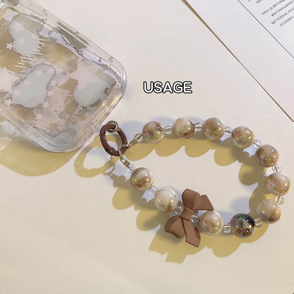 ห่วงโซ่โทรศัพท์ ins โซ่แขวนโทรศัพท์มือถือเกาหลี เชือกเส้นเล็กน่ารัก ดอกไข่มุกคริสตัล ห่วงโซ่ลูกปัดโทรศัพท์มือถื รูปที่ 9