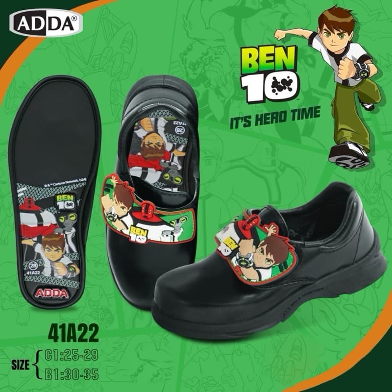 รองเท้านักเรียนadda เด็กผู้ชาย คัชชูหนังดำ/ผ้าใบวอมขาว ลาย เบ็นเท็น/ชินจัง ไซร์25-35มีใบเสร็จให้ รูปที่ 2