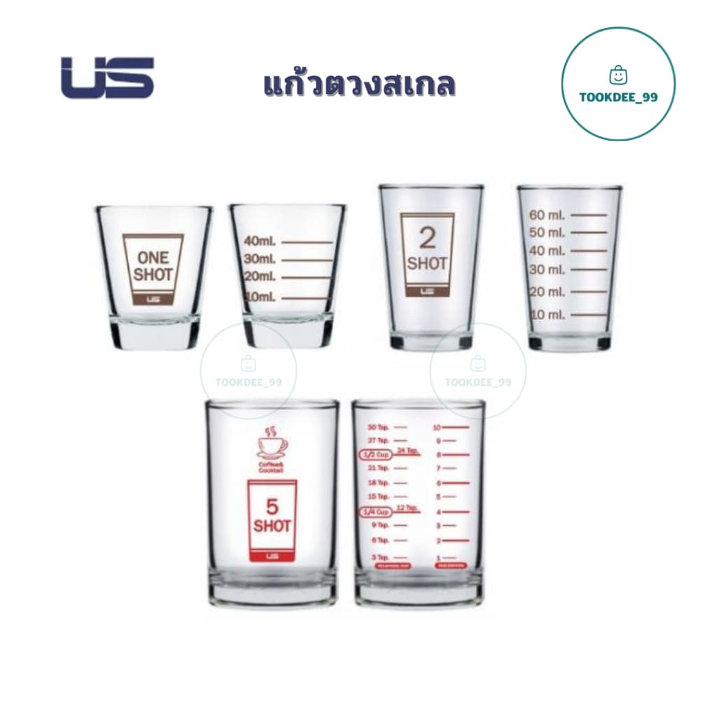 US แก้วตวงมีสเกล แก้วช็อต รูปที่ 1