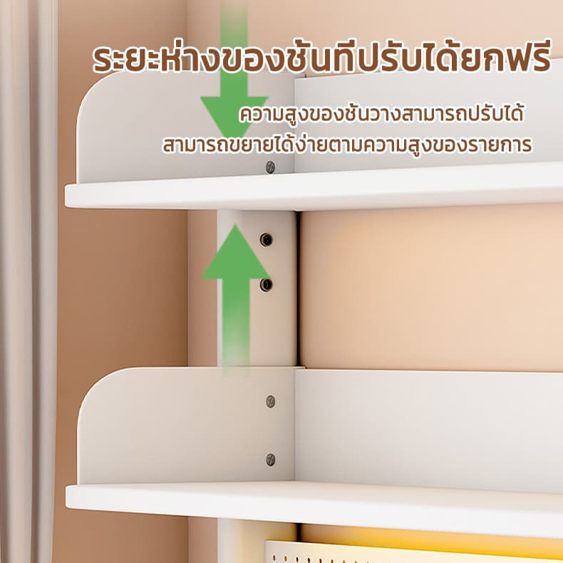 ชั้นวางหนังสือ 3ชั้น desk shelf ชั้นวางของบนโต๊ะคอมพิวเตอร์ pegboard ตั้งโต๊ะ สไตล์เรียบง่าย desktop storage rack รูปที่ 7