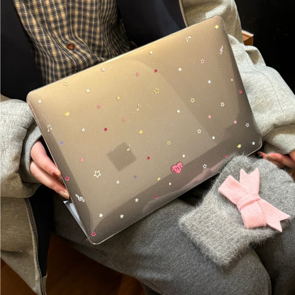 Shesell เคส macbook Musical Notes Stars Air13/15 M5 Pro13 Neo13 เคสสำหรับแมคบุ๊คใส รูปที่ 6