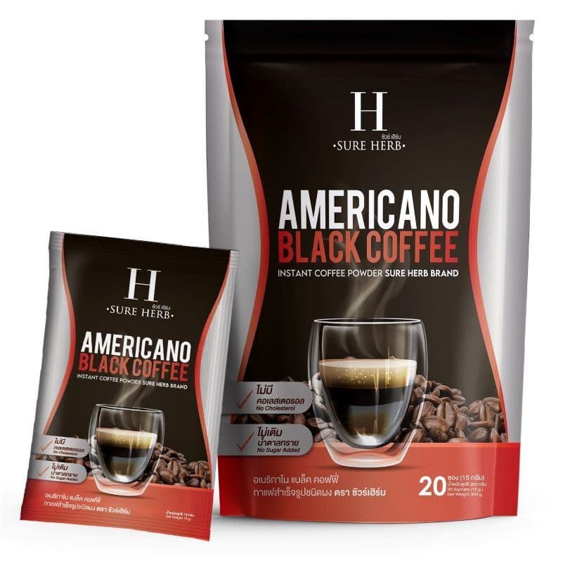 ชัววร์เฮิร์บ อเมริกาโน่ แบล็ค คอฟฟี่ SURE HERB Americano Black Coffee 300g รูปที่ 2