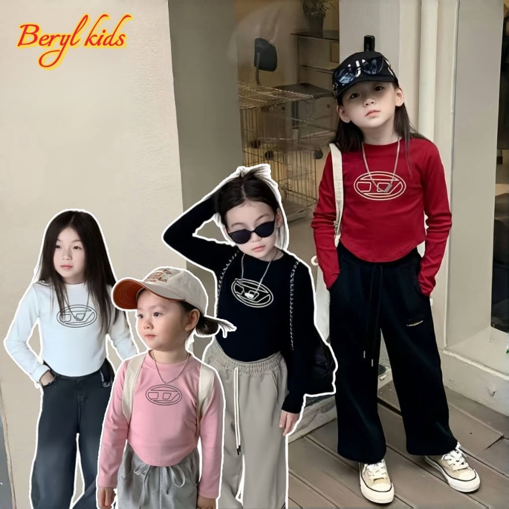 Beryl kidsเสื้อแขนยาวเด็กเสื้อยืดสไตล์เกาหลีรุ่นใหม่ เสื้อผ้าแฟชั่นแซ่บๆ ลำลองสบายๆ สำหรับเด็กผู้หญิง ฤดูร้อน รูปที่ 1