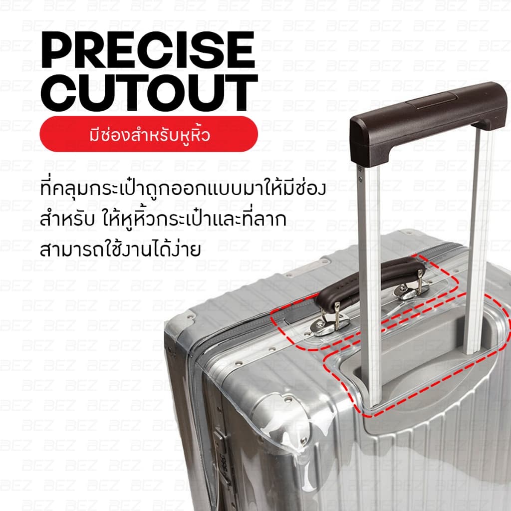 BEZ ถุงคลุมกระเป๋าเดินทาง ซิปข้าง PVCหนาพิเศษ! ผ้าคลุมกระเป๋าเดินทาง 28นิ้ว เปิดปิดง่าย กันน้ำกันรอย รูปที่ 5