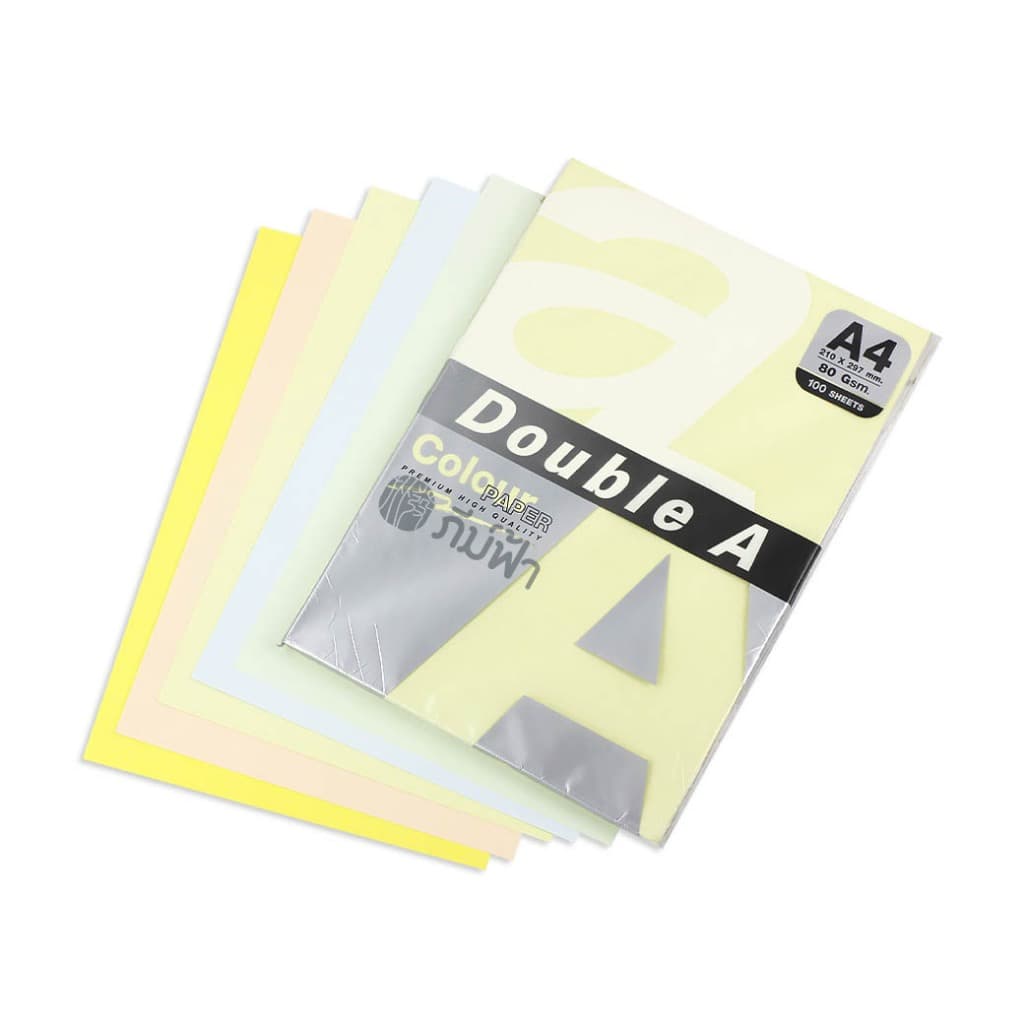 Double A กระดาษสี ขนาด A4 หนา 80 แกรม 100 แผ่น รูปที่ 2