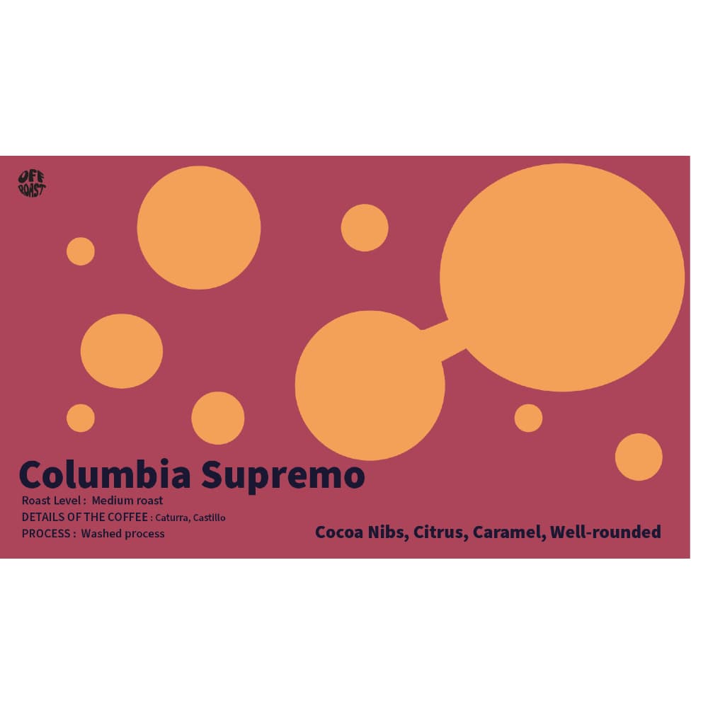 Offroast เมล็ดกาเเฟโคลอมเบียคั่วอ่อน/กลาง/เข้ม Columbia Supremo รูปที่ 2