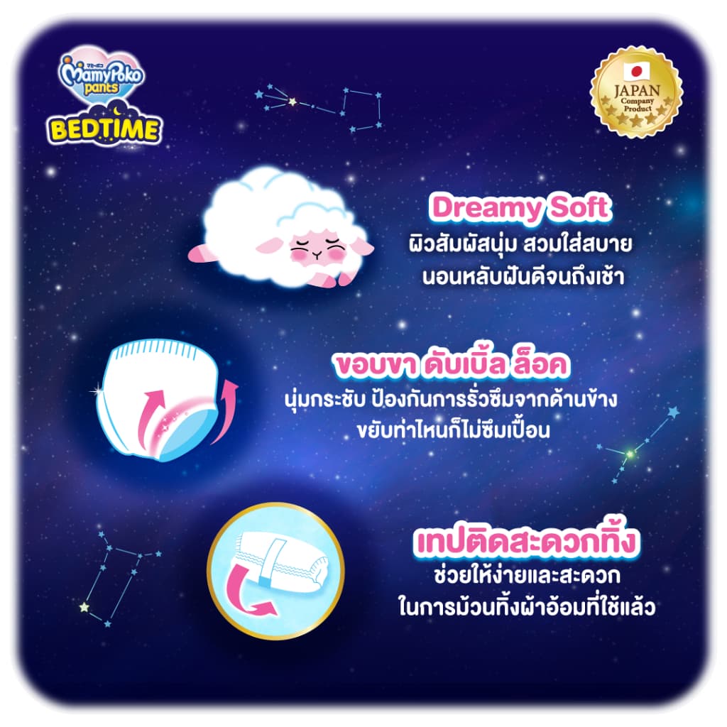 Mamypoko Pants Bedtime มามี่โพโคแพ้นท์ เบดไทม์ ไซส์ XXL 28 ชิ้น แพ็คเดี่ยว รูปที่ 5