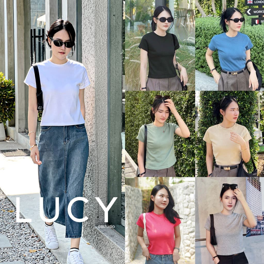 Lucy เสื้อยืดพรางหุ่น ทรง Slim งานเวียดนาม ทรงสวยจึ้ง รูปที่ 1