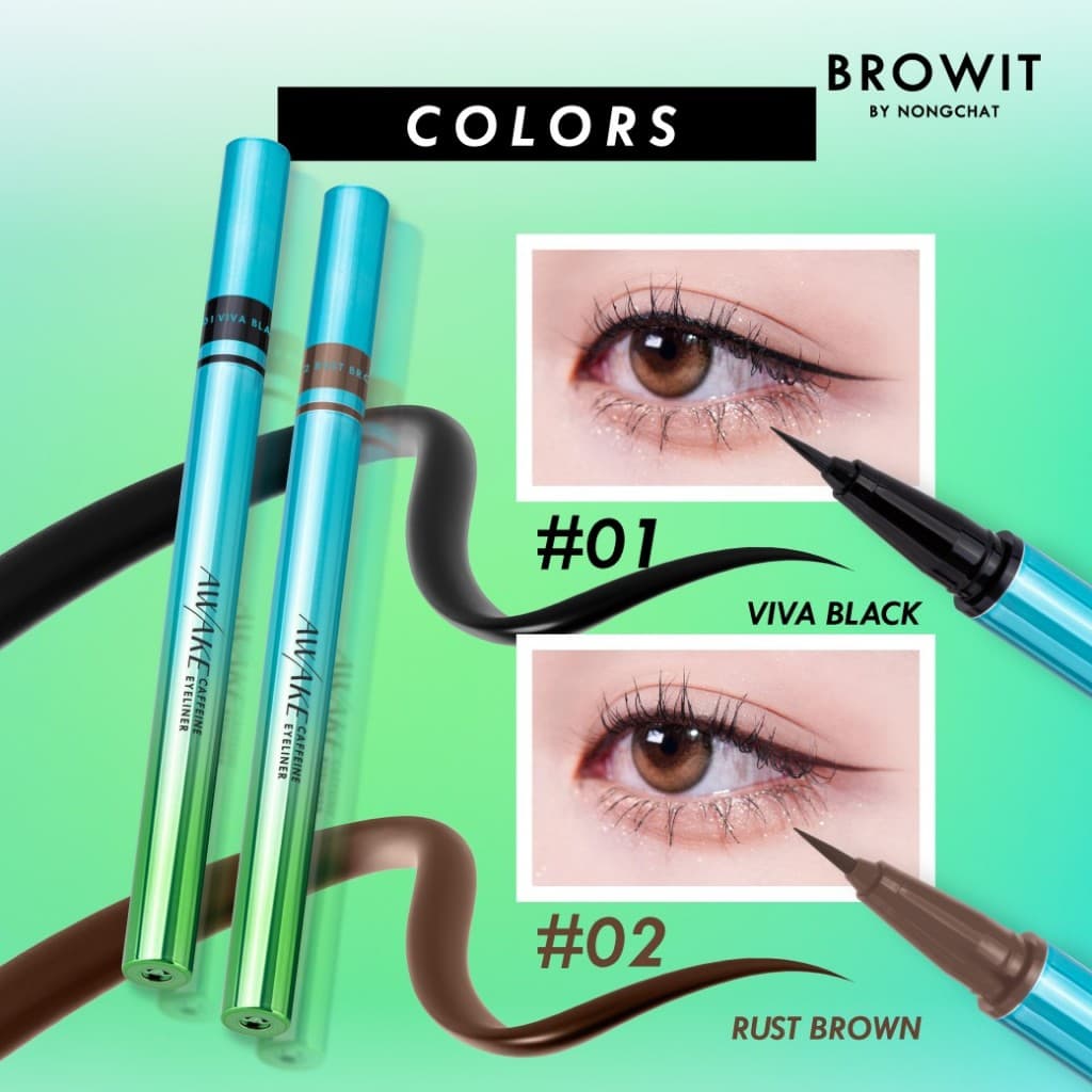 Browit Awake Caffeine Eyeliner อายไลน์เนอร์หัวพู่กันปลายเรียวเล็กเพียง 0.01mm รูปที่ 5