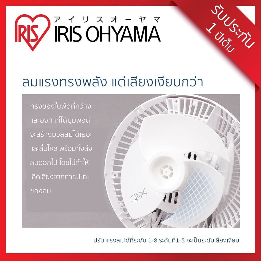 พัดลมหมุนเวียนอากาศ พัดลมตั้งโต๊ะ ไอริส โอยามะ IRIS OHYAMA WOOZOO รุ่น KCF-SDS15T มี 3 สีให้เลือก รูปที่ 5