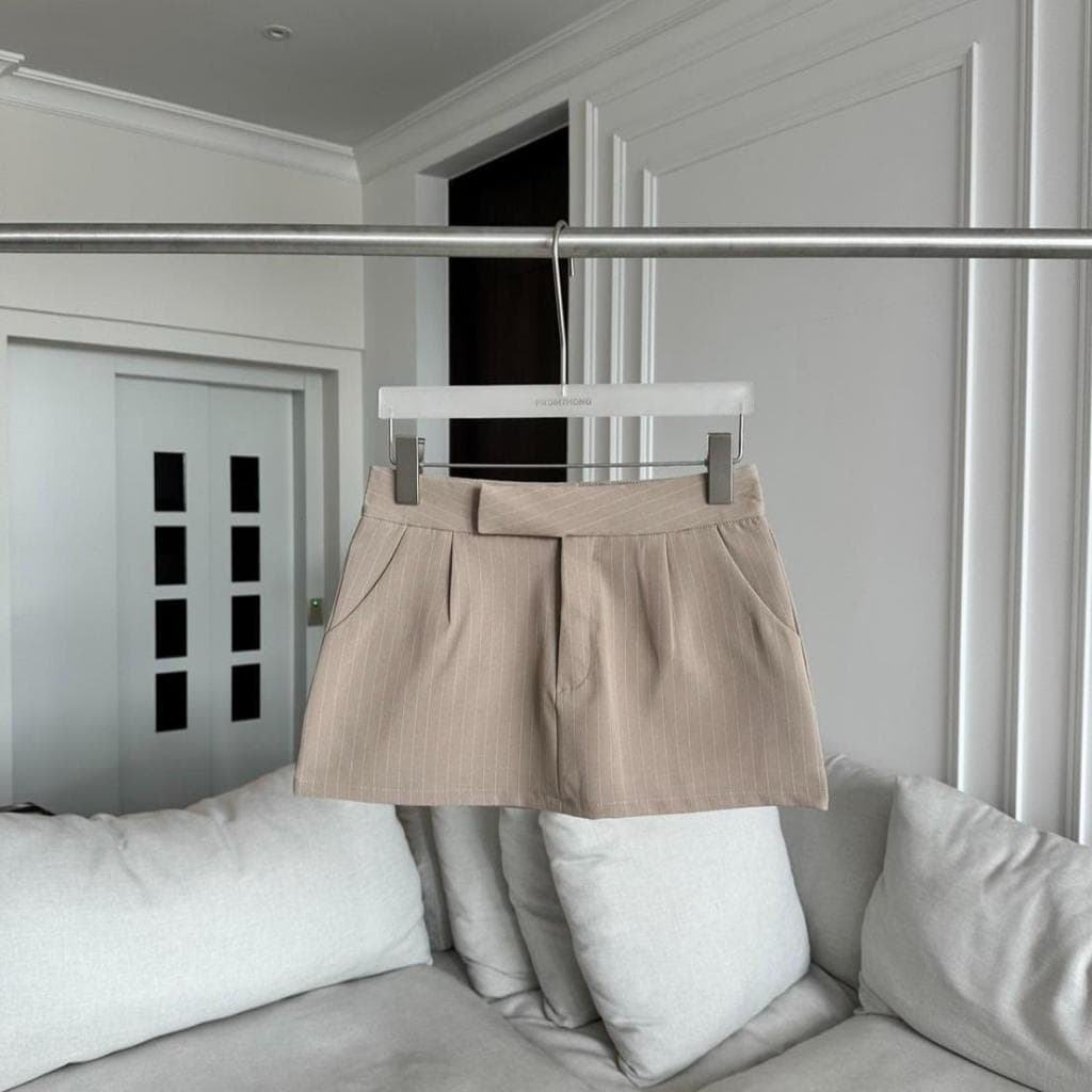 PSK013 Low waist Skirt กระโปรงเอวต่ำลายริ้ว PROMTHONG รูปที่ 7