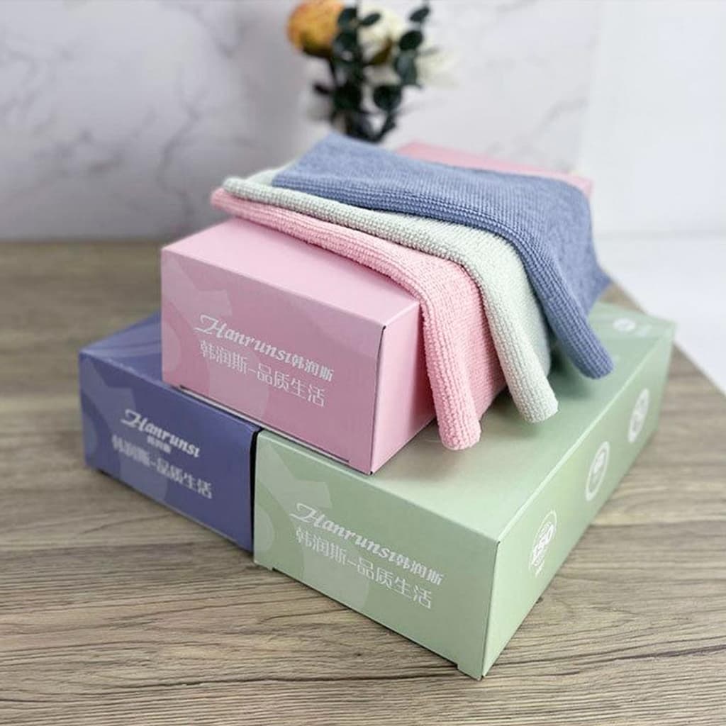 ผ้าไมโครไฟเบอร์ ผ้าทำความสะอาดในครัว ผ้าทำความสะอาดแบบใช้แล้วทิ้ง ผ้าขี้ริ้ว ผ้าซับน้ำได้ดี 1กล่อง20ผืน รูปที่ 4