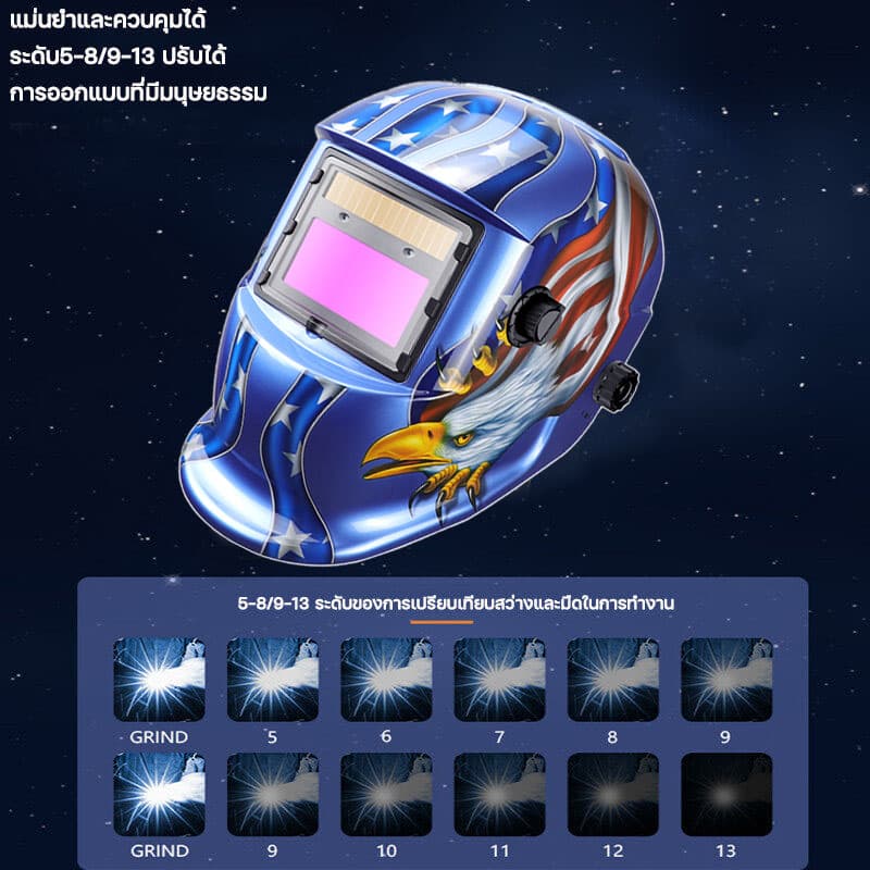 ของแท้ หน้ากากเชื่อม ปรับแสงอัตโนมัติ ปรับความไวต่อแสงได้ พับขึ้น-ลงได้ 180° หน้ากากเชื่อมอัตโนมัติ หน้ากากเชื่อมออโต้ รูปที่ 4