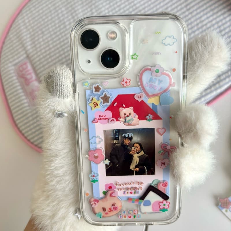 เคสโทรศัพท์แกะหลังพลาสติก เก็บความทรงจำ ใส่รูปข้างใน DIY เองได้ *ลอกฟิล์มออกก่อนใช้งาน* รูปที่ 8