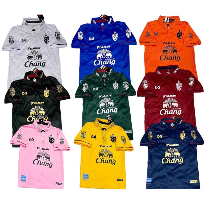 เสื้อกีฬาเสื้อบอลชายคอปกปักโลโก้ทีมชาติไทยเสื้อกีฬาโปโลชาย รูปที่ 1