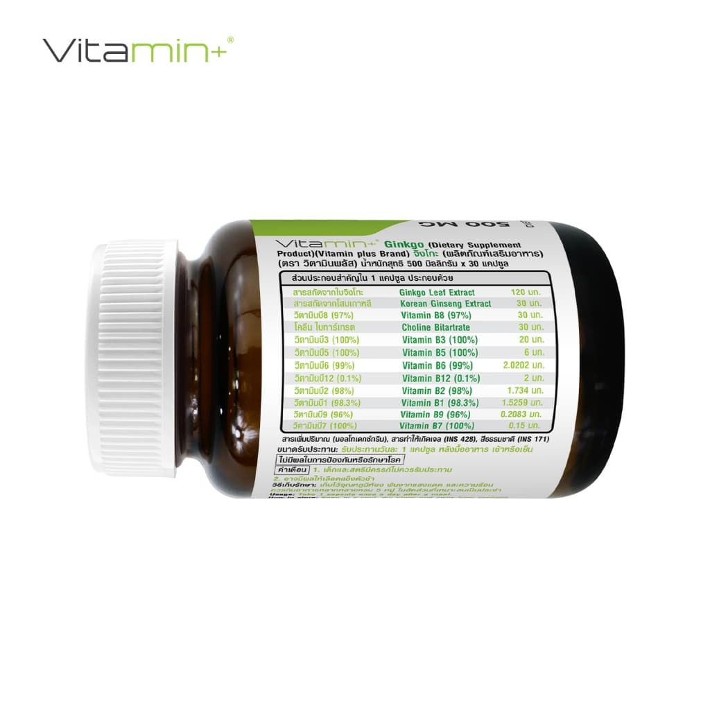 จิงโกะ วิตามินพลัส Ginkgo Vitamin plus จิงโกะพลัส วิตามินบีรวม Ginkgo plus Vitamin B Complex ใบจิงโกะสกัด รูปที่ 3