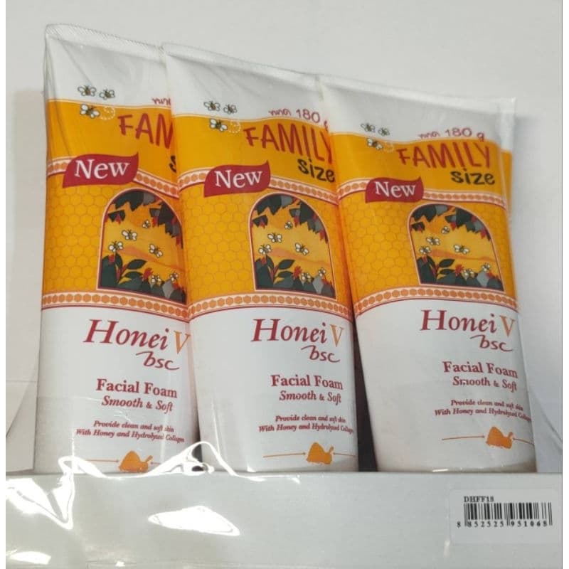 HONEI V BSC FACIAL FOAMFAMILY SIZE 180 G. โฟมน้ำผึ้ง สูตรยอดนิยม ผิวหน้าสะอาดขายดีอันดับหนึ่งสต็อกใหม่ตลอด รูปที่ 6