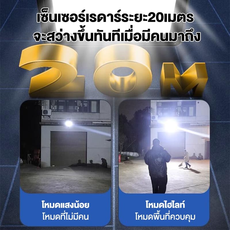 ไฟโซล่าเซลล์ 50000W solar cell งโดยอัตโนมัติเมื่อมืด ไฟโซล่าเซลล์ สปอตไลท์ IP67 Solar lights LED รูปที่ 5