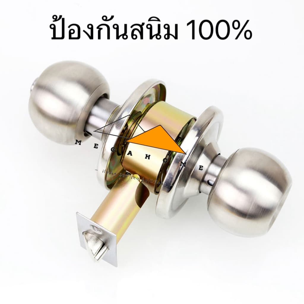 ลูกบิดสแตนเลส ลูกบิดประตู ลูกบิดห้องน้ำ ลูกบิดรุ่นไม่มีกุญแจ ลูกบิดกันสนิม ลูกบิดแกนทองเหลือง รูปที่ 3
