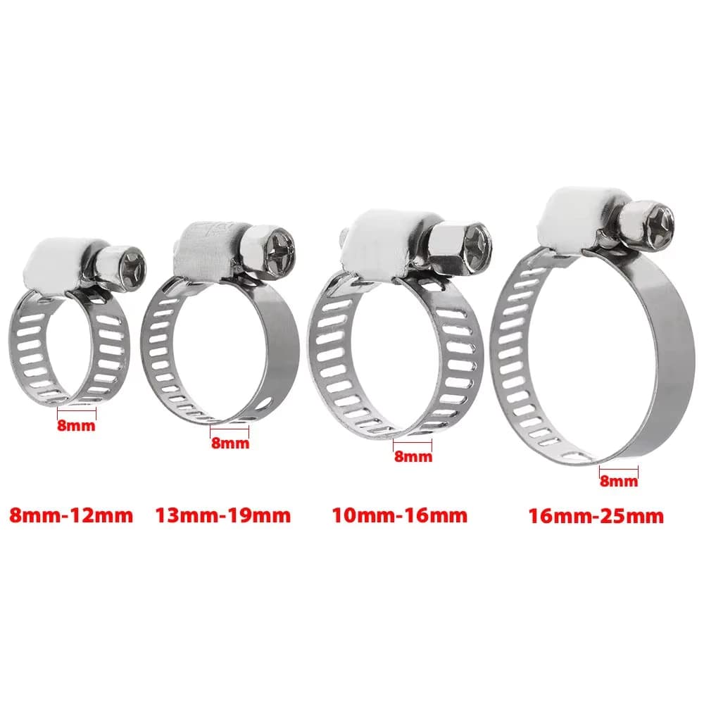 จัดส่งที่รวดเร็วเข็มขัดรัดท่อ เหล็กรัดสแตนเลส 304 เหล็กรัดสายยาง แคล้มรัดท่อ Hose Clip กิ๊ปรัดท่อ เข็มขัดรัดสายยาง รูปที่ 9