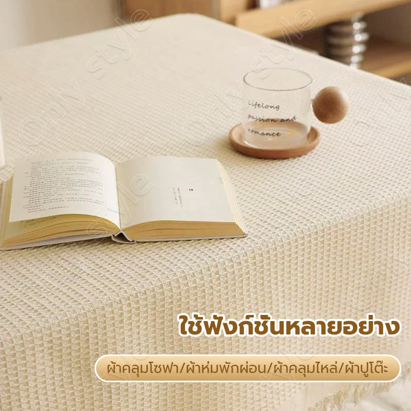 ผ้าปูโต๊ะ เนื้อผ้าฝ้ายเพิ่มหนา ผ้าเช็ดตัวโซฟา ผ้าปูชายหาด ผ้าคลุมโต๊ะ ตกแต่งห้อง สําหรับตกแต่งโต๊ะ เสื่อปิคนิค รูปที่ 5