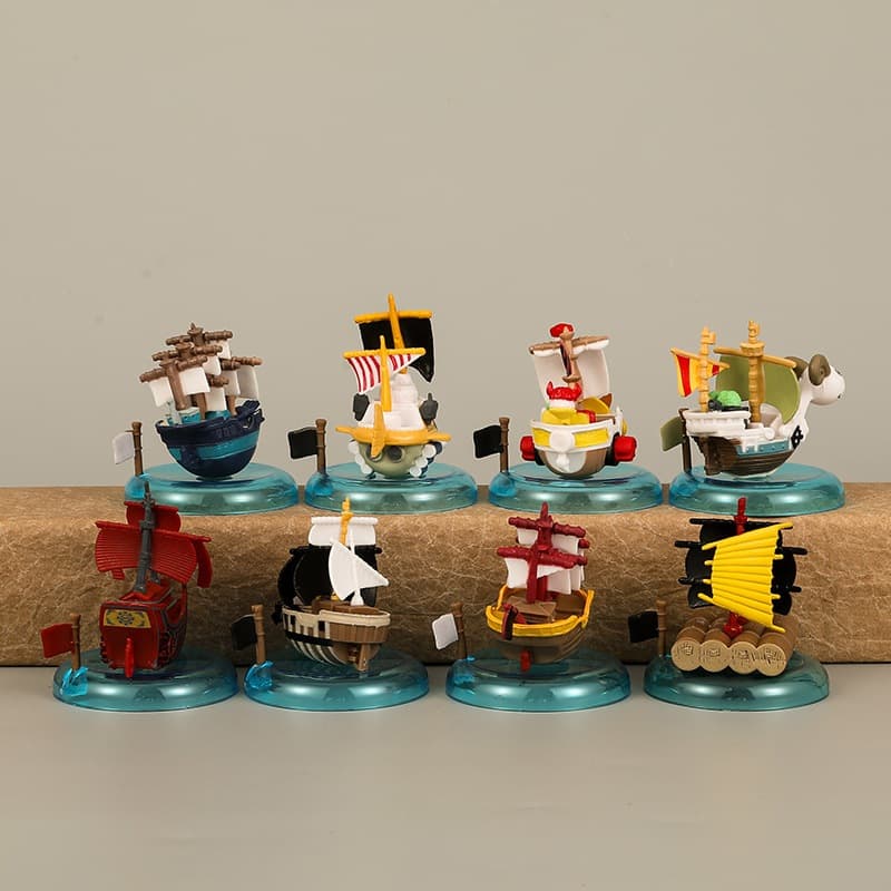 8 ชิ้น/เซ็ตอะนิเมะ One Piece รูป Luffy พัน Sunny Going Merry Marshall D สอนเรือ Boa Hancock เรือโจรสลัด PVC ตัวเลขการกระ รูปที่ 5