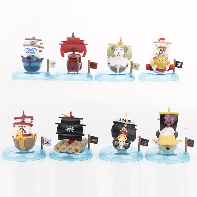 8 ชิ้น/เซ็ตอะนิเมะ One Piece รูป Luffy พัน Sunny Going Merry Marshall D สอนเรือ Boa Hancock เรือโจรสลัด PVC ตัวเลขการกระ รูปที่ 1