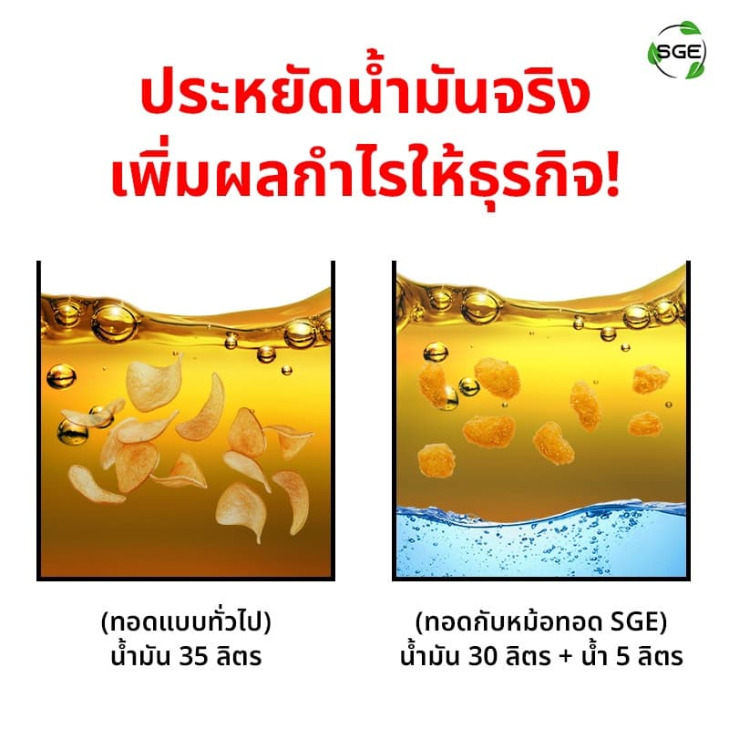 SGE หม้อทอดน้ำน้ำมัน หม้อทอด รุ่น FM-IND ปรับอุณหภูมิได้ถึง 250°C ถนอม+ประหยัดน้ำมัน ประกันศูนย์ รูปที่ 5