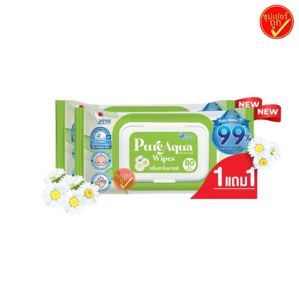 ซื้อ1แถม1! ทิชชู่เปียก เอลิแอล Elleair Pure Aqua Wipes ทิชชู่เปียก ทิชชู่เปียกเช็ดมือ 80แผ่นx2แพ็ค รูปที่ 4
