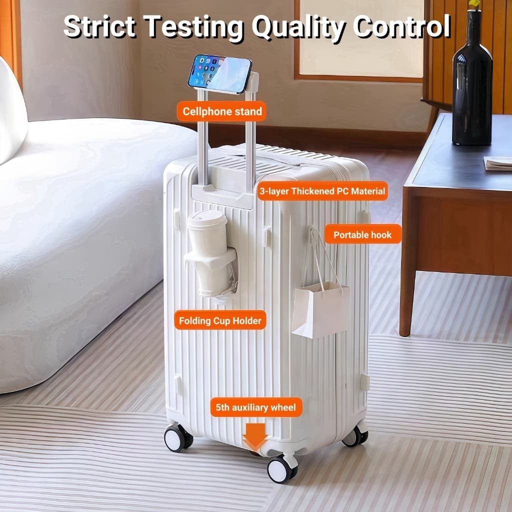 20/24/28/32'' AVIVA Luggage Suitcase Travel Bag With Cup Holder 5 Wheel Large Capacity Reinforced Suitcase รูปที่ 5