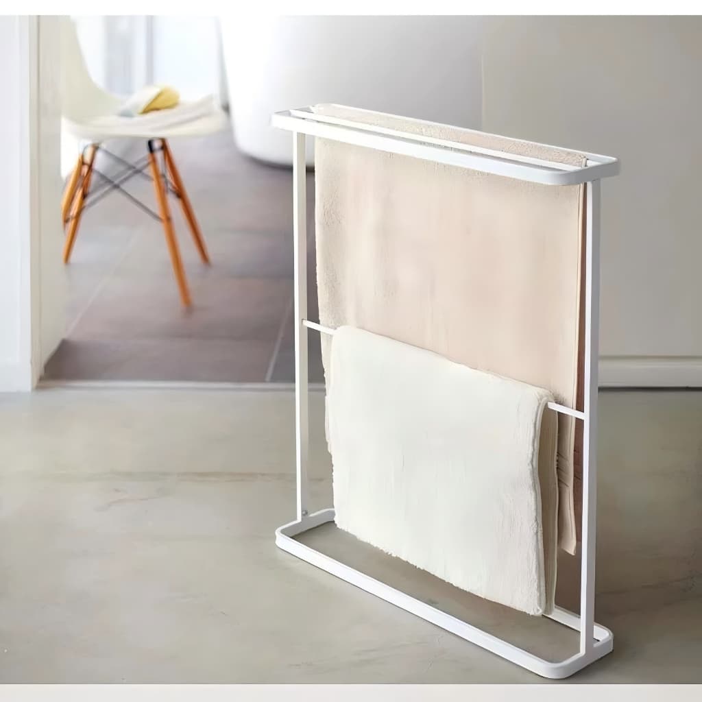 ราวตากผ้าเช็ดตัว แบบตั้งพื้น สแตนเลส 65×17.5×78 ซม. ติดตั้งง่าย สไตล์มินิมอล ใช้ได้ในห้องน้ำ ห้องนอน รูปที่ 2