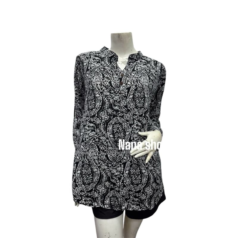 Nana shop18806 เสื้อสตรีผ้าสปันพิมม์ลาย38”-46”ผ้านิ่ใมใส่สบาย รูปที่ 8