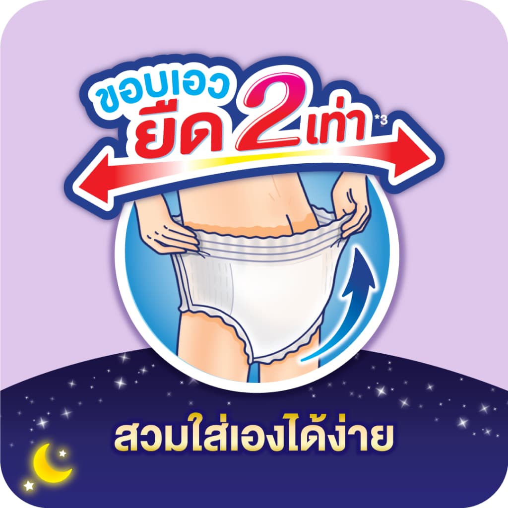 ไลฟ์รี่ กางเกงซึมซับตลอดคืน ไซส์ M-XL LIFREE LONG LASTING PANTS SIZE M-XL รูปที่ 6