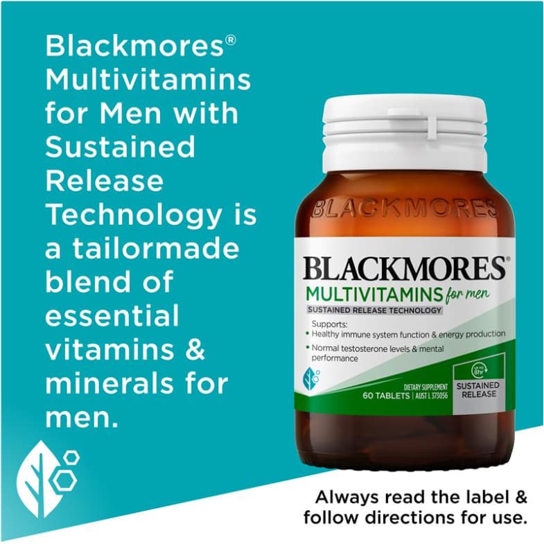 Blackmores Multivitamin For Men, 50+ Sustained Release 60 Tablets วิตามินรวมสำหรับผู้ชาย และวัย 50+ รูปที่ 4
