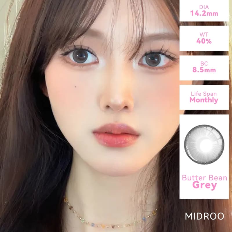 Midroo แว่นตาสายตาสั้น คอนแทค Butter Bean Brown/Grey/Blue-14.2mm รูปที่ 4