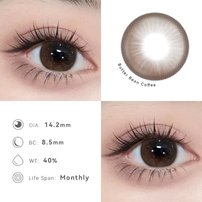 Midroo แว่นตาสายตาสั้น คอนแทค Butter Bean Brown/Grey/Blue-14.2mm รูปที่ 3
