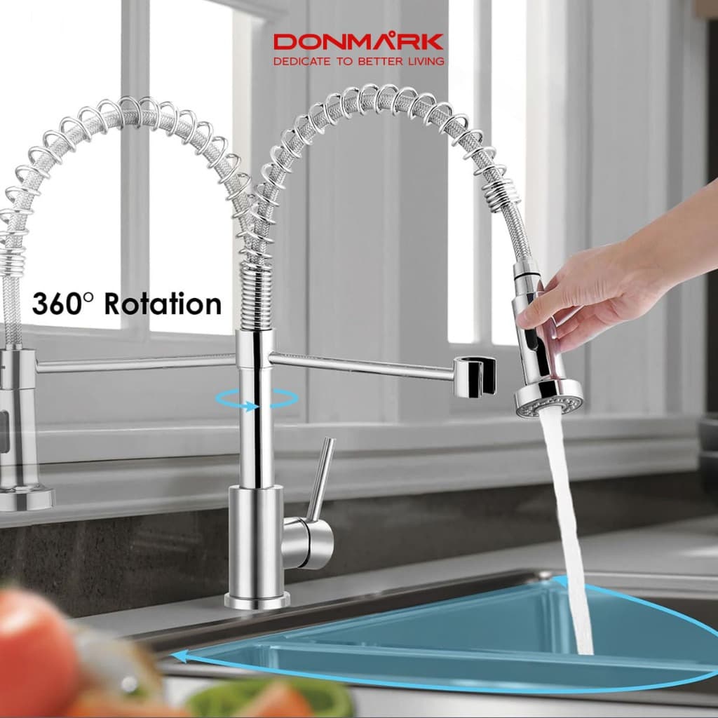 DONMARK ก๊อกน้ำอ่างล้างจาน สแตนเลส 304 พร้อมหัวปรับสเปรย์ หมุนได้ 360 องศา รุ่น Y-S8203,Y-C8204 รูปที่ 3