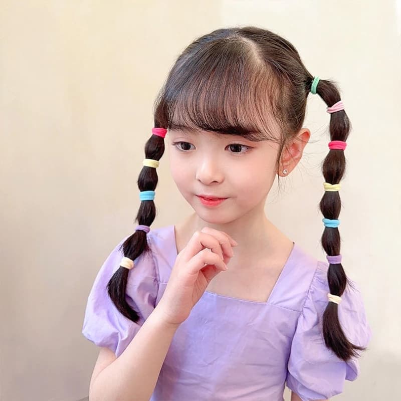 ในไทย2000-100ชิ้นชุดผมหางม้าผูกผมสําหรับเด็กแฟชั่นเกาหลียืดหยุ่นสูงยางรัดเด็กผู้หญิงแฟชั่นเครื่องประดับผม.COD รูปที่ 4