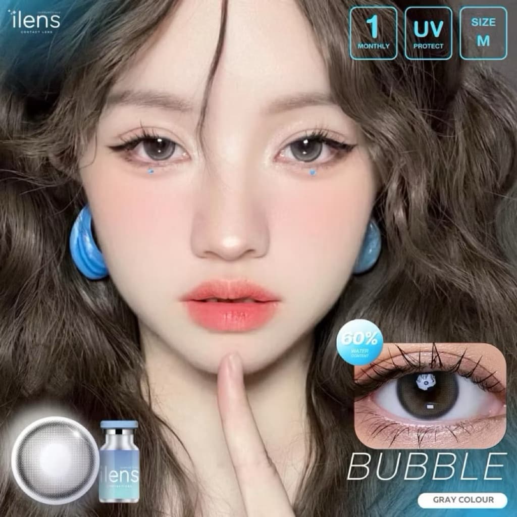คอนแทคเลนส์ รุ่น Bubble - ilens ค่าอมน้ำ 60% เลนส์ฟิลเตอร์ สี Gray เทา /Brown น้ำตาล ขนาดมินิ รูปที่ 8