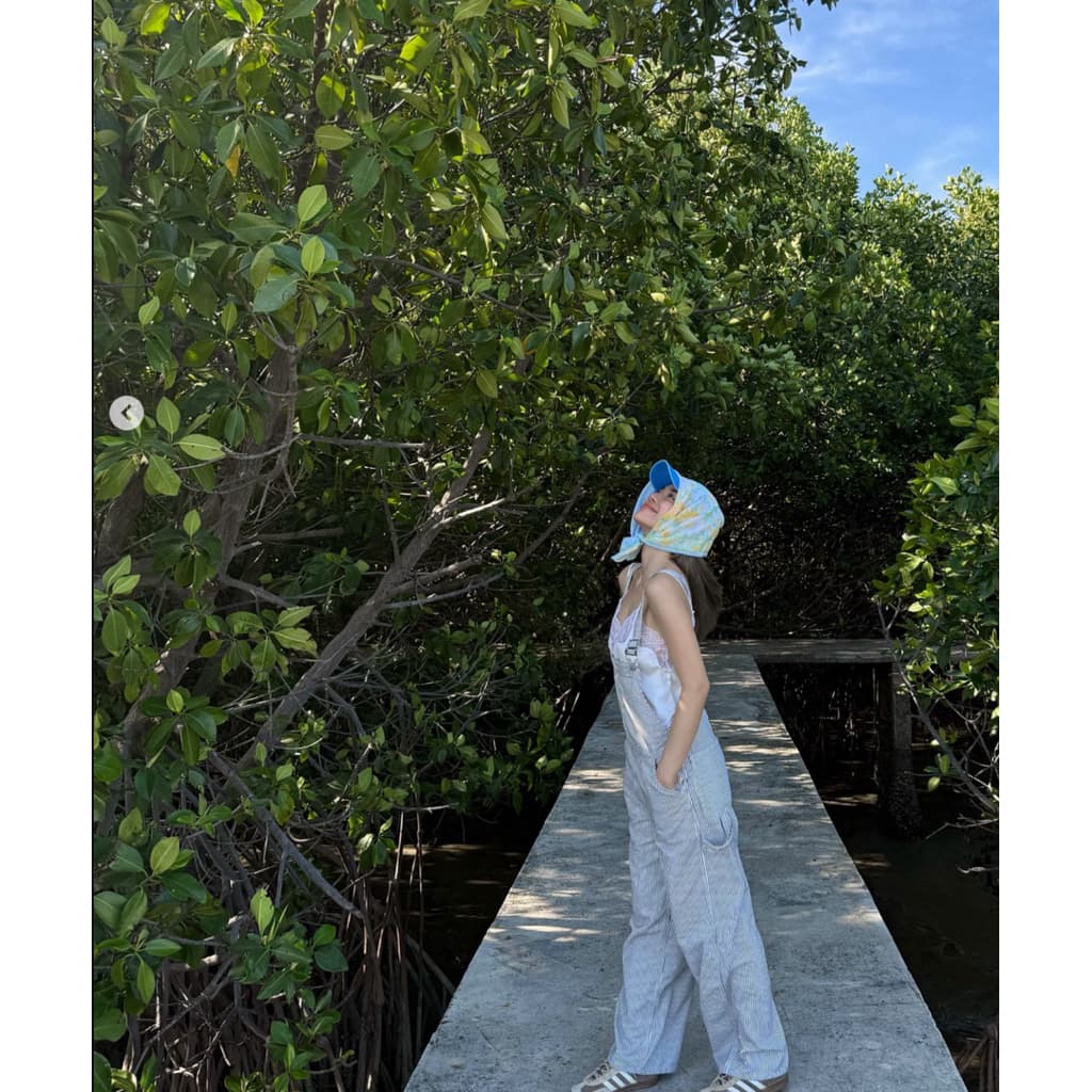 BY IRA PANSY JUMPSUIT เอี๊ยมขายาวลายทาง ผ้าเนื้อดีอยู่ทรงสวย ด้านข้างเป็นกระดุม รูปที่ 4