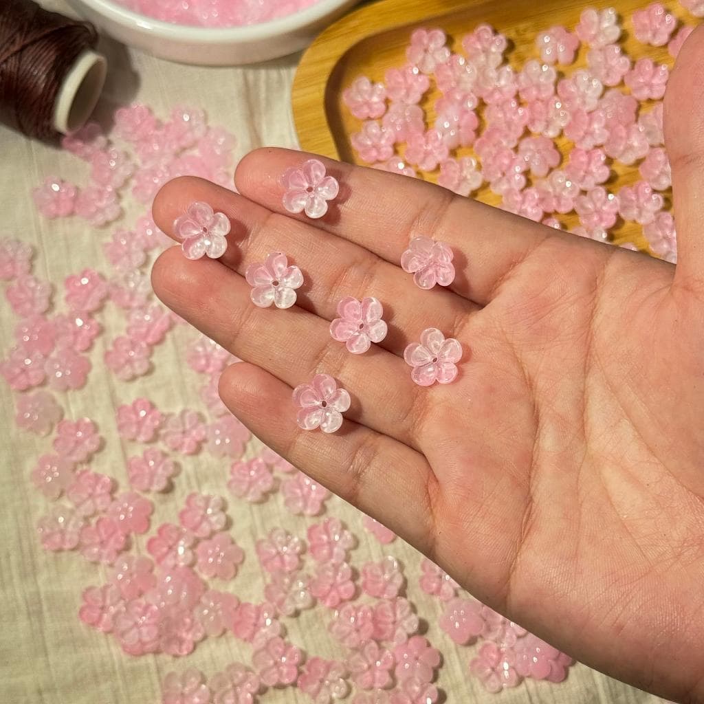 ดอกไม้แก้ว ลูกปัดแก้วดอกไม้ 10 ชิ้น 12 มิล DIY รูปที่ 9
