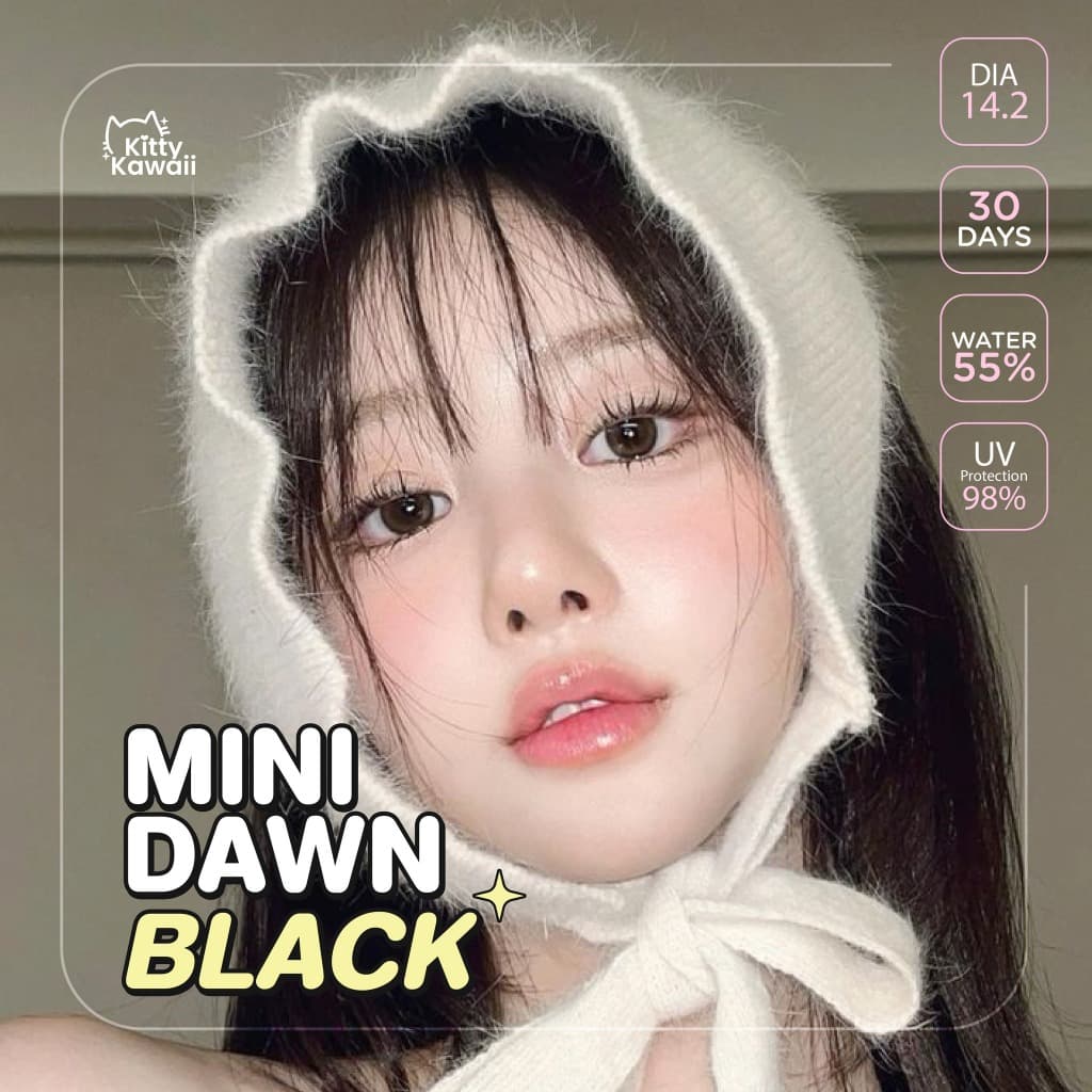 คอนแทคเลนส์ Mini Dawn Black ขนาดมินิ ลายฮิต สุดปังในเกาหลี รูปที่ 4