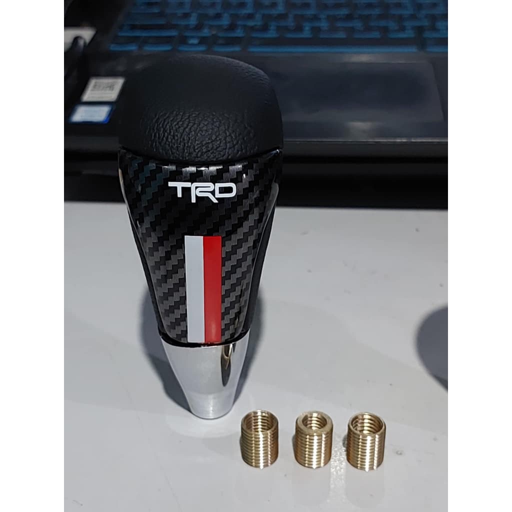 หัวเกียร์ TRD หัวเกียร์ GR sport เป็นหนังแท้ ลายเคฟล่าฟิมลม์ อย่างสวยถ่ายจากสินค้าจริง ใส่กับรถได้ทุกรุ่น เกียร์ออโต้ รูปที่ 5
