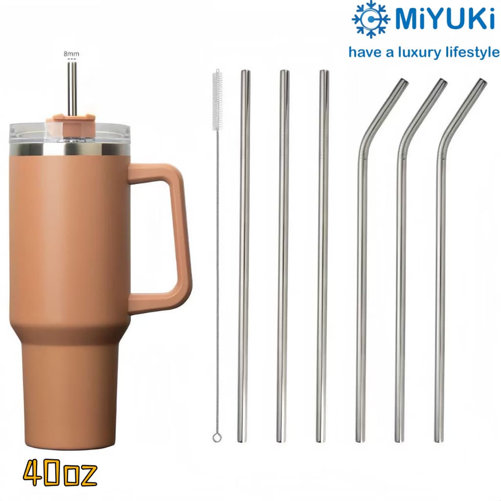 หลอดMiYUKi สเเตนเลส304 หลอดยาวพิเศษ30.5cm แปรงหยอดตาฟรี ใช้กับแก้วขนาด 20/30/40oz จัดส่งจากกรุงเทพฯ