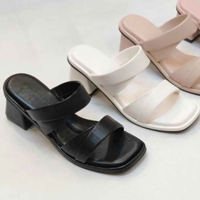 New!!!! รองเท้าส้นสูง 2.5 นิ้ว พื้นรองเท้านิ่ม หนัง PU อย่างดี แบบสวมใส่สบายมาก ผลิตในไทย รูปที่ 2