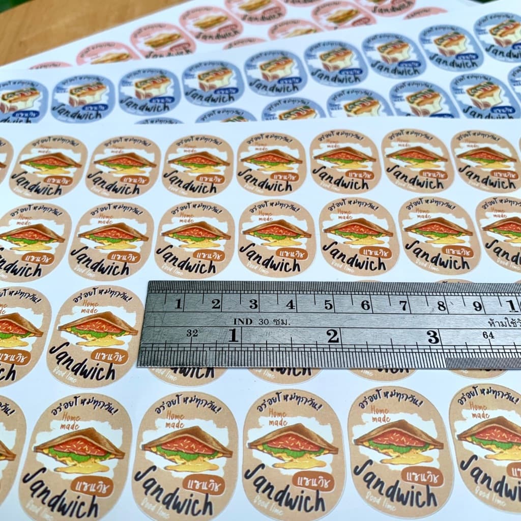สติกเกอร์ฉลากสินค้า สติกเกอร์แซนวิช ไส้แซนวิช Sandwich สติกเกอร์ติดอาหาร รูปที่ 4