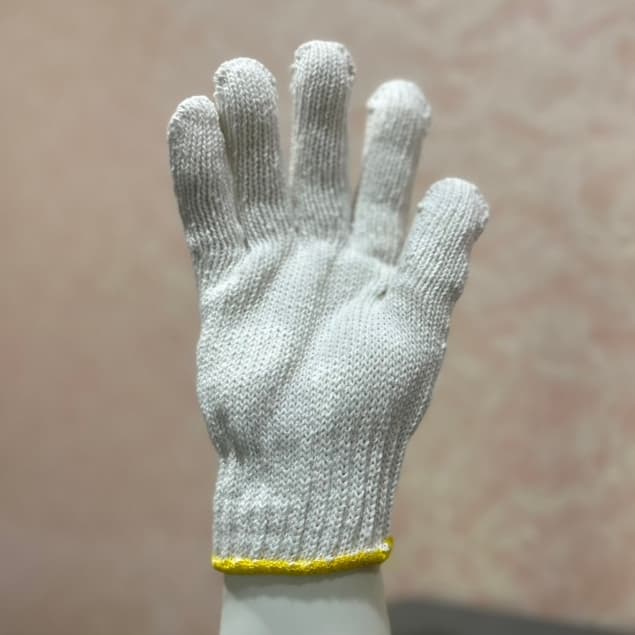ถุงมือผ้าฝ้าย4,5,6,7ขีดสีขาว แบบหนา สินค้า !!! รูปที่ 8