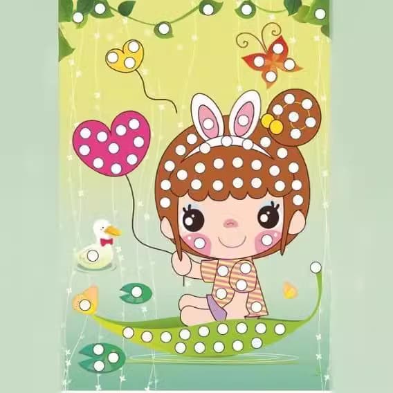 DIYติดภาพด้วยสติ้กเกอร์สี ของเล่นงานประดิษฐ์ ศิลปะงานประดิษฐ์เด็ก ของเล่นฝึกสมาธิ ฝึกกล้ามเนื้อมัดเล็ก แปะเพชร รูปที่ 6